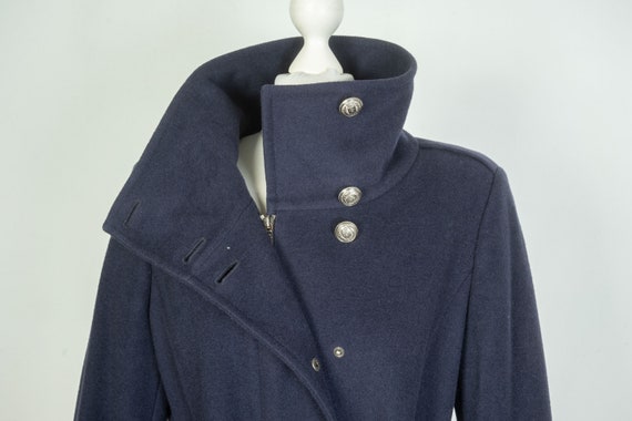 Ladies Max Mara Weekend Wool Navy Blue Belted Coa… - image 3