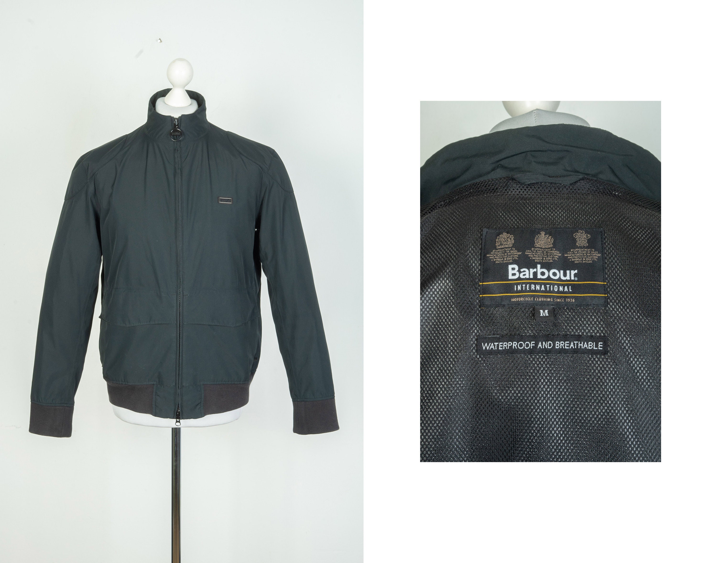 BARBOUR INTERNATIONAL WINTER LOCKSEAM WAX BLACK JACKET in 2023