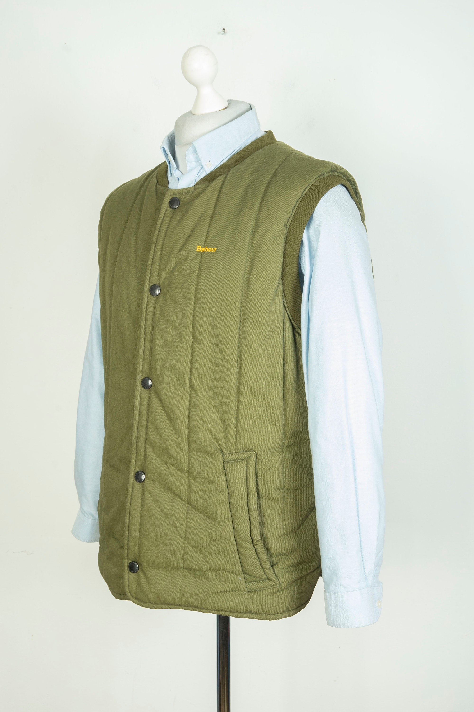 Barbour Waistcoat Quilted Olive Warm Shooting Vest Gilet Liner Size L