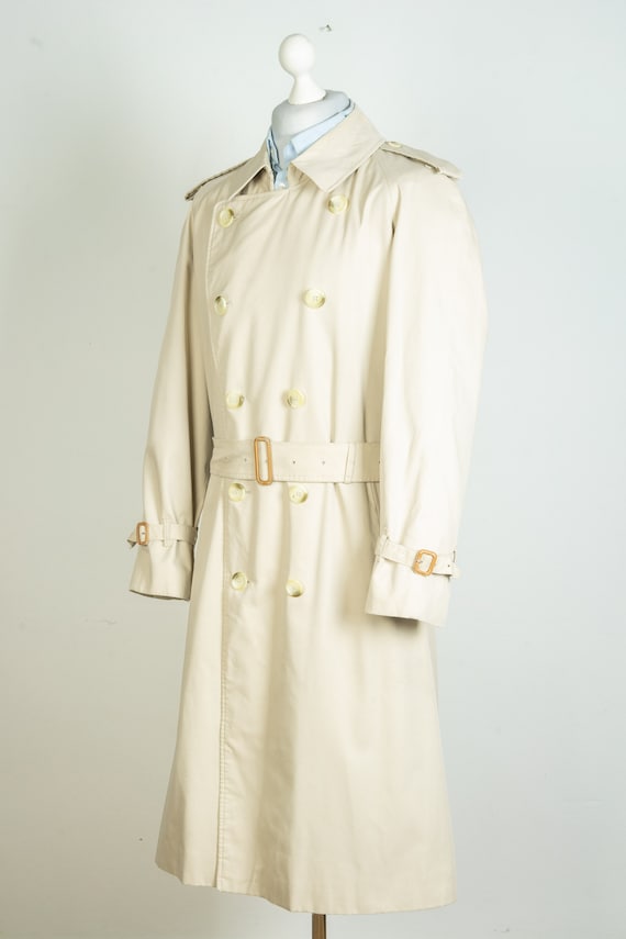 Burberrys Belted Double Breasted Beige Trench Coat - image 3