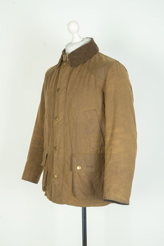 Mens Barbour Leedale Wax Cotton Brown Jacket Size… - image 3