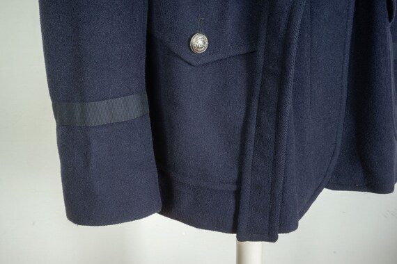 Ladies Max Mara Weekend Wool Navy Blue Belted Coa… - image 4