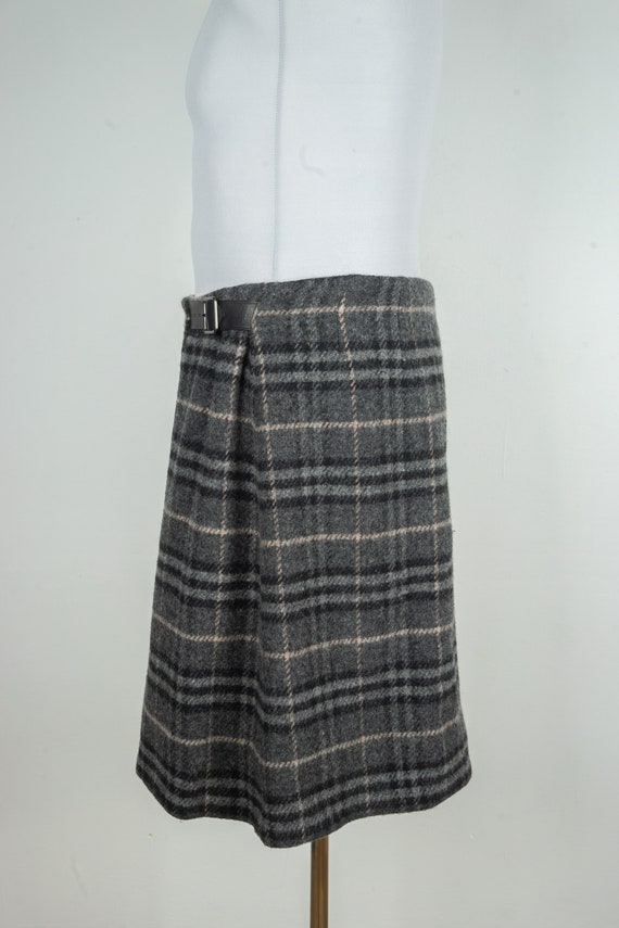 Burberry London Nova Check Wool Pleated Skirt Siz… - image 4