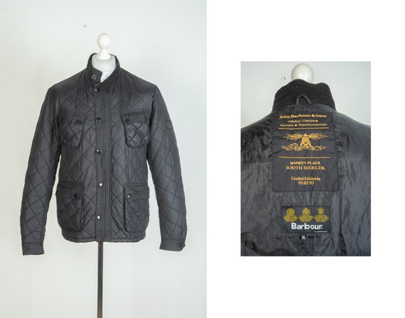 Men s Barbour Tokito Motor Cycling Polarquilt Quilted Black Jacket Size XL Etsy Israel