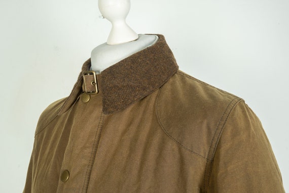 Mens Barbour Leedale Wax Cotton Brown Jacket Size… - image 4