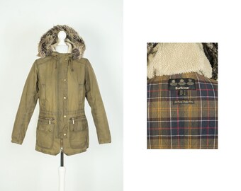 Ladies Barbour Kelsall Hooded Olive Wax Cotton Jacket Size UK 10 US 6 Etsy Canada