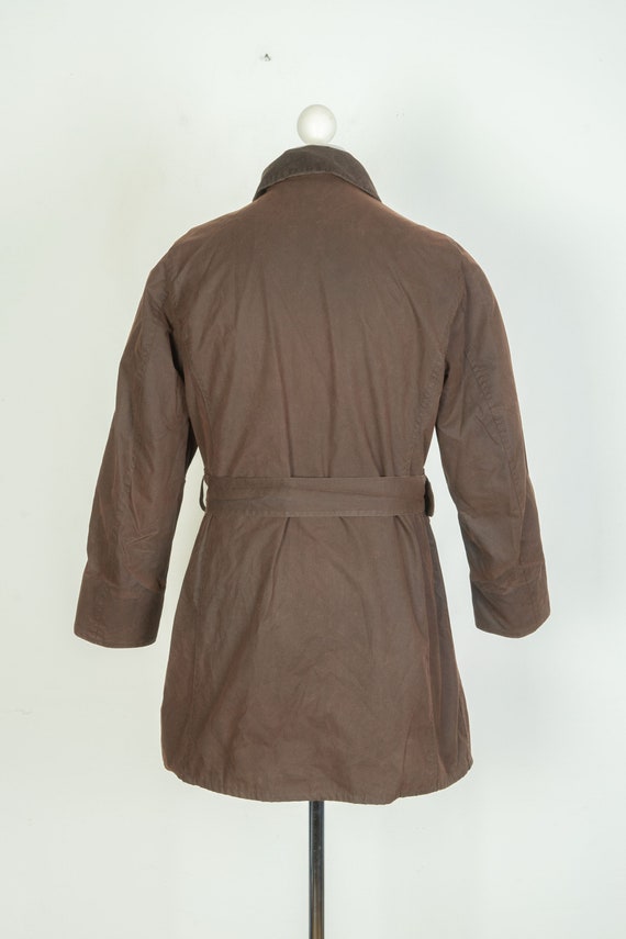 Ladies Barbour Newmarket Mac Wax Cotton Brown Bel… - image 4