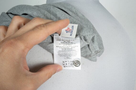 Mens Moncler Maglia Polo Manica corta Grey Classic Logo Polo Shirt Size S