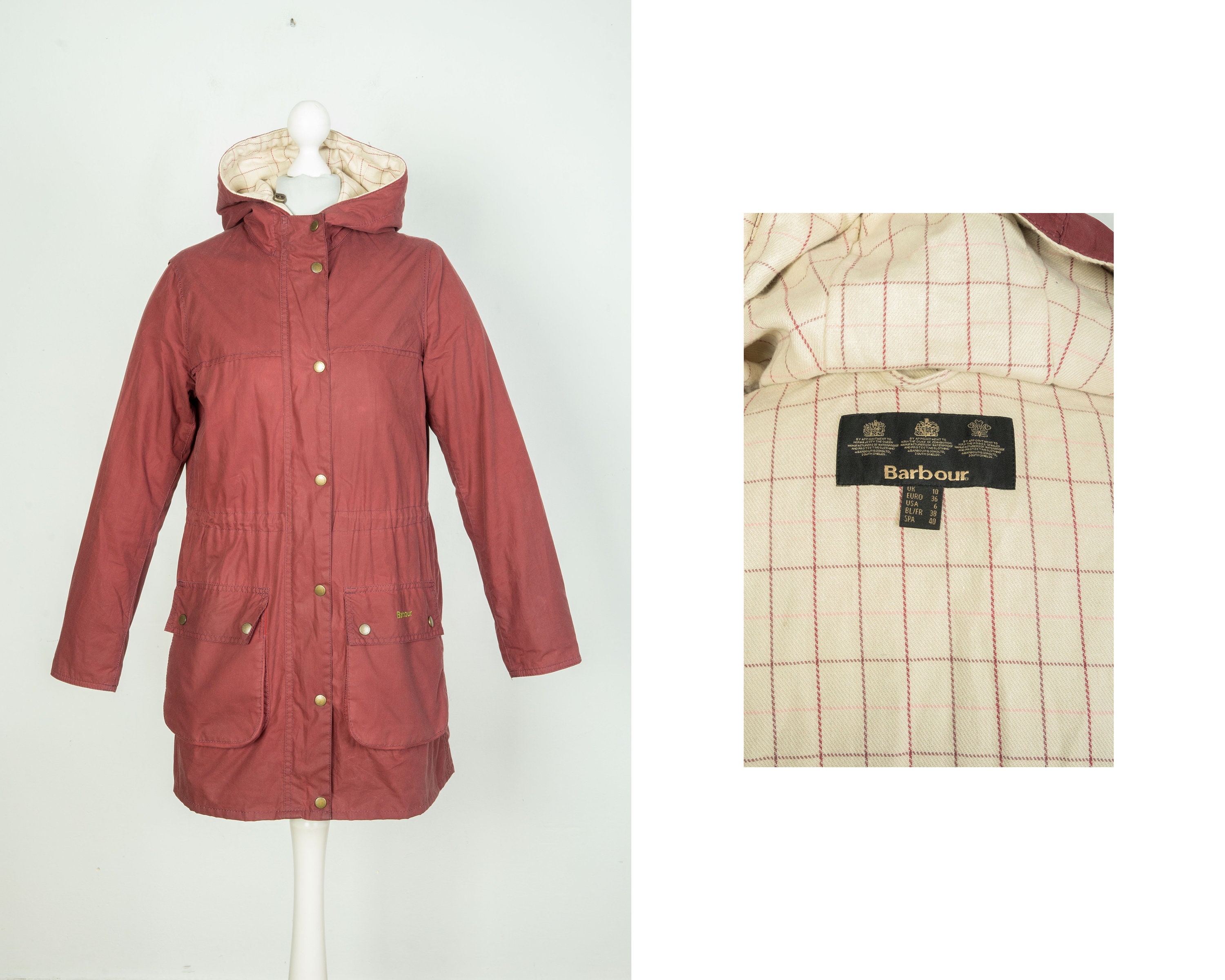 Barbour burgundy coat hotsell