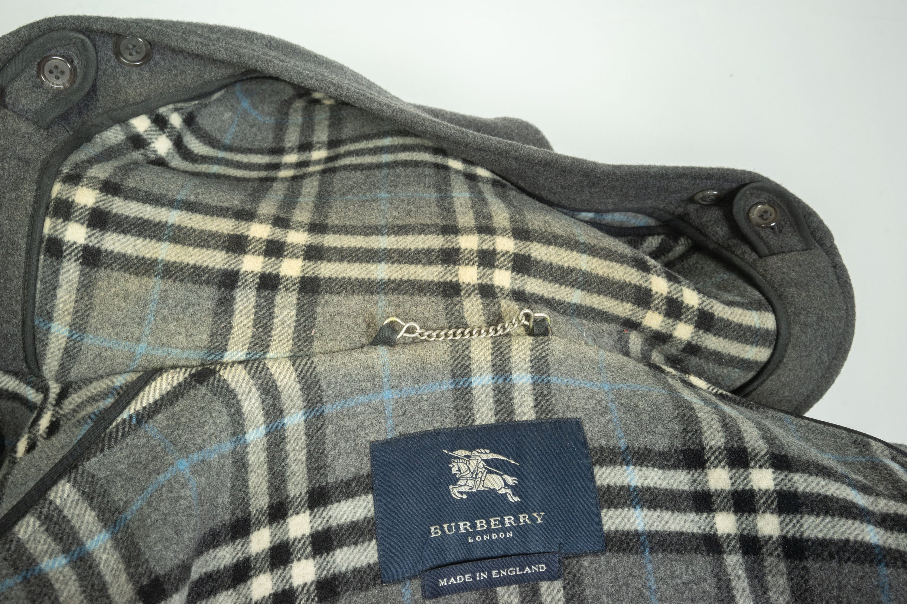 Ladies Burberry London Wool Gray Duffle Coat Size UK 12 US 8 Ladies Burberry London Wool Gray Duffle Coat Size UK 12 US 8