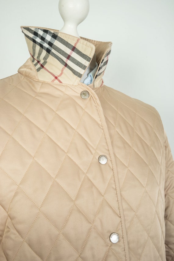 Ladies Burberry London Quilted Nova Check Beige Jacket Size L Etsy Canada