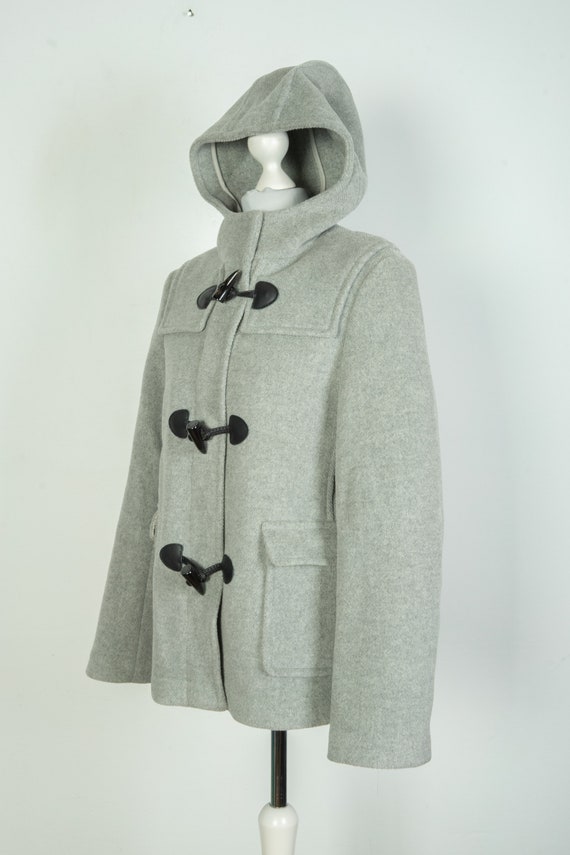 Ladies Burberry London Wool Gray Duffle Coat Size… - image 2