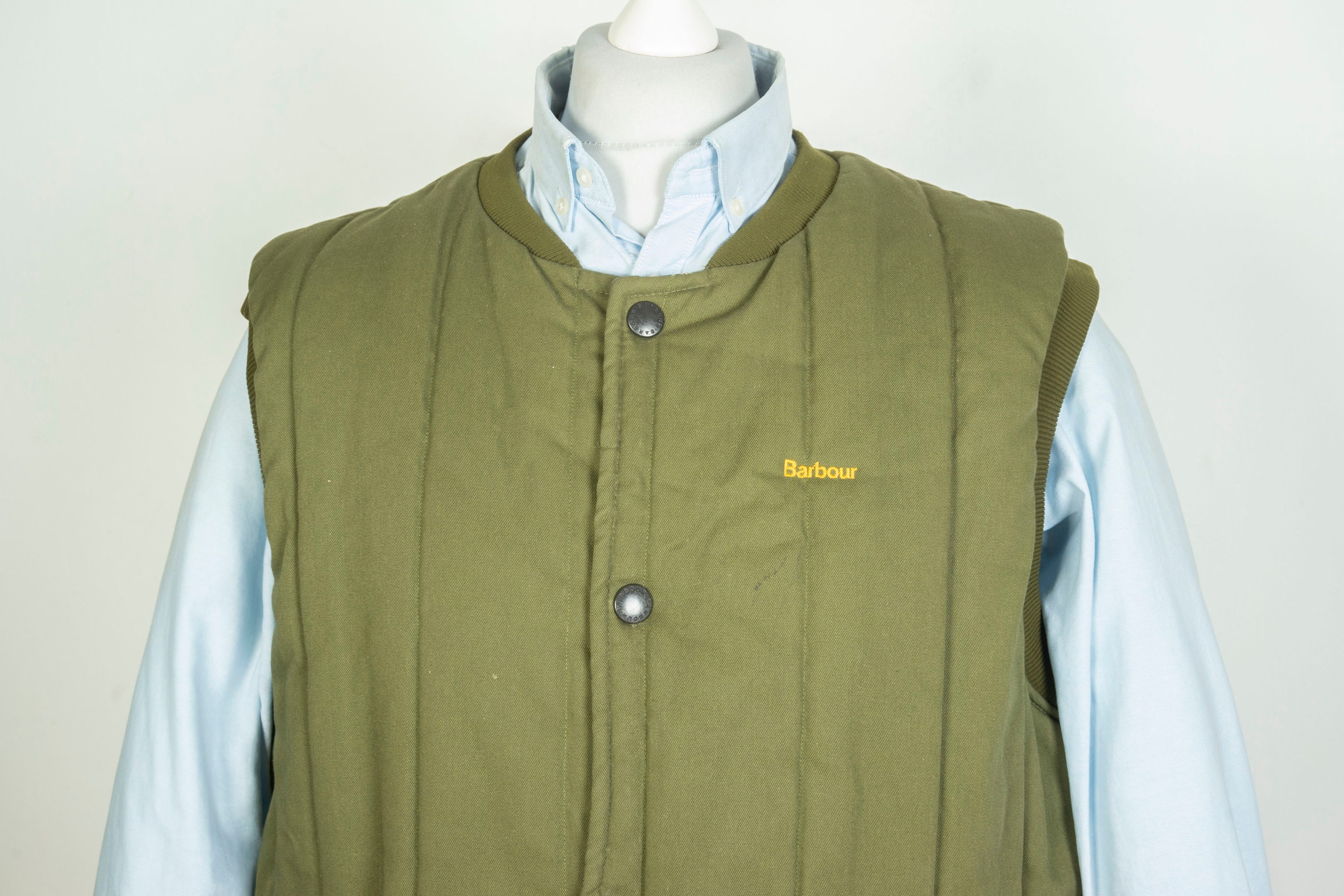 Barbour Waistcoat Quilted Olive Warm Shooting Vest Gilet Liner Size L