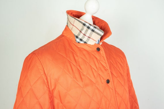 Ladies Burberry London Quilted Nova Check Orange Jacket Size L Etsy UK
