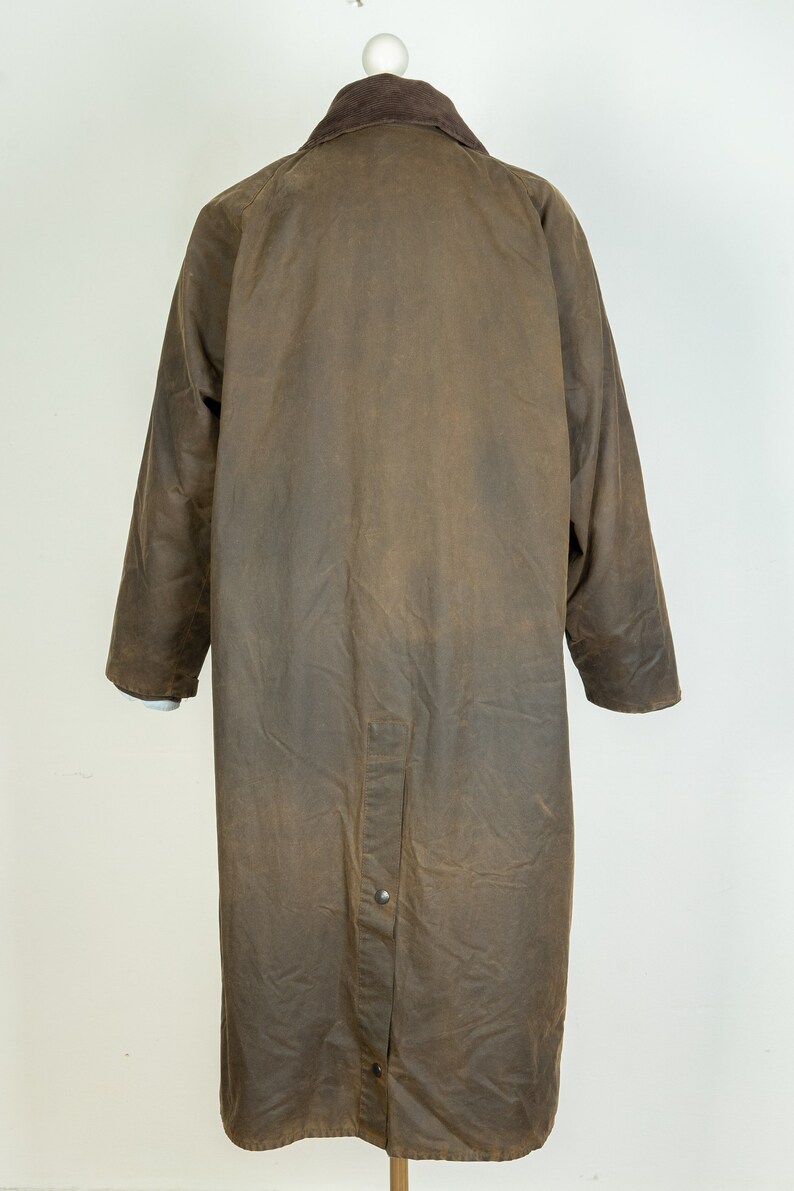 Mens Barbour Burghley Wax Cotton Brown Jacket Trench Coat Etsy