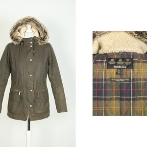 Ladies Barbour Kelsall Hooded Olive Wax Cotton Jacket Size UK 10 US 6 Etsy