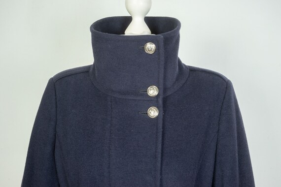 Ladies Max Mara Weekend Wool Navy Blue Belted Coa… - image 2