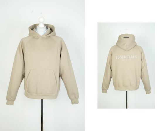 Men s Fear of God Essentials Beige Sweater Hoodie Jumper Size M Etsy