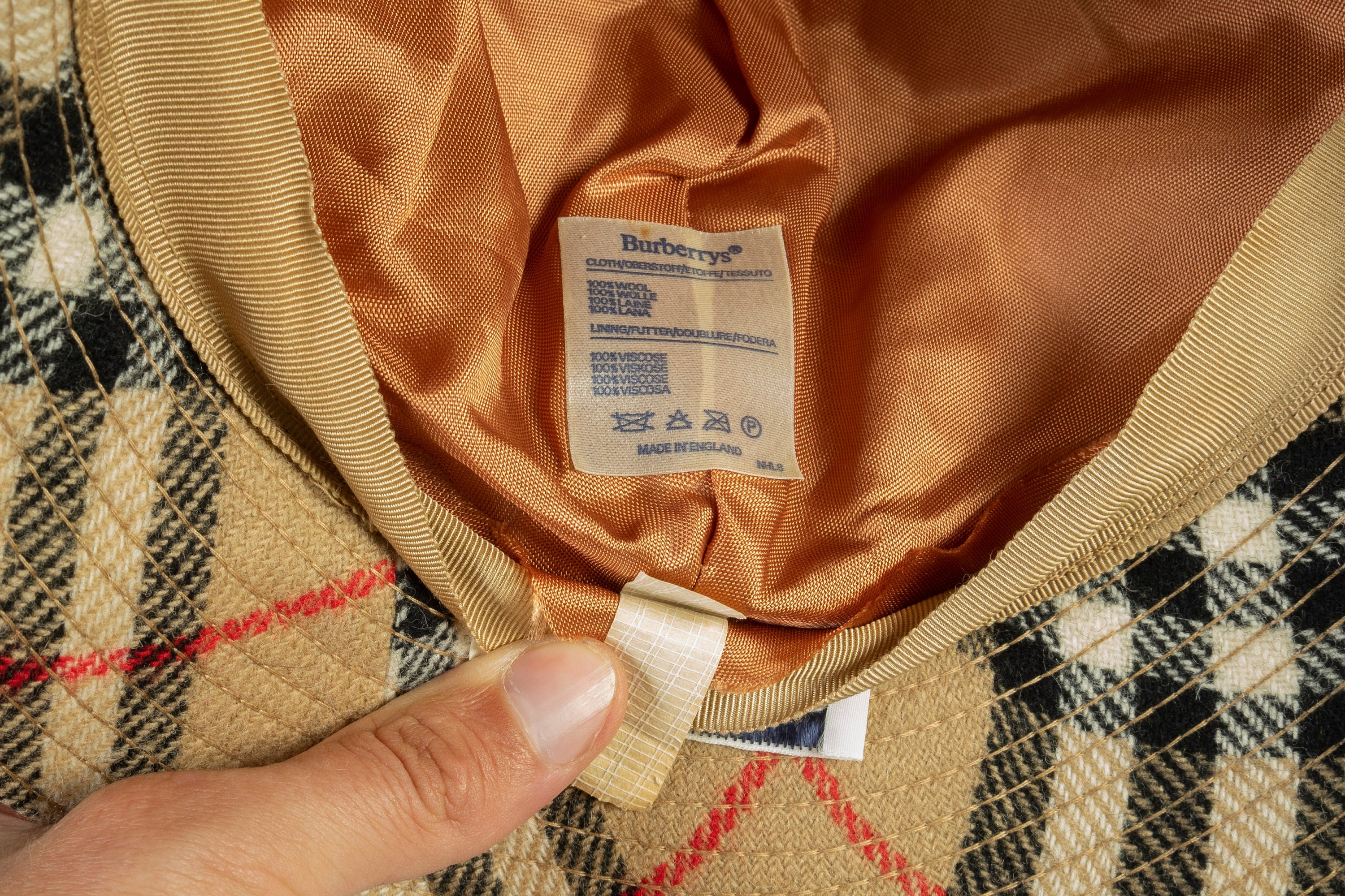 Vintage Burberrys London Bucket Brimmed Nova Check Beige