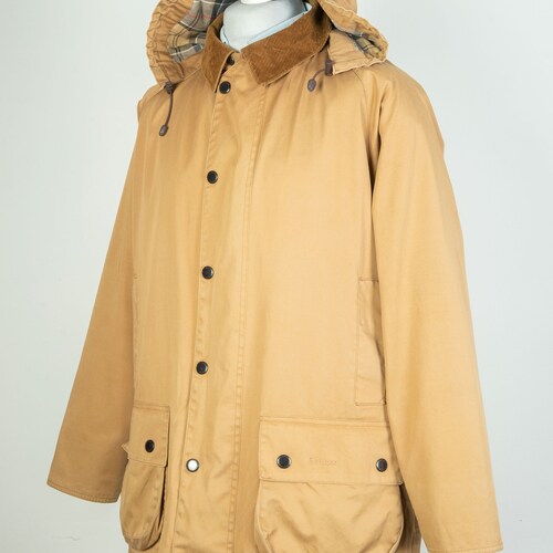 Mens Barbour Classic Beaufort Hooded Cotton shops Brown Jacket Size L