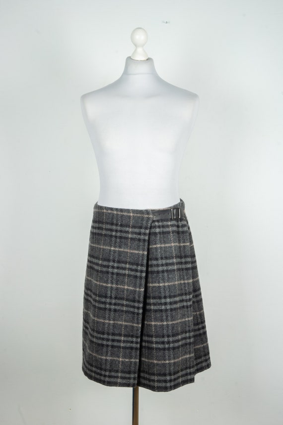 Burberry London Nova Check Wool Pleated Skirt Siz… - image 2
