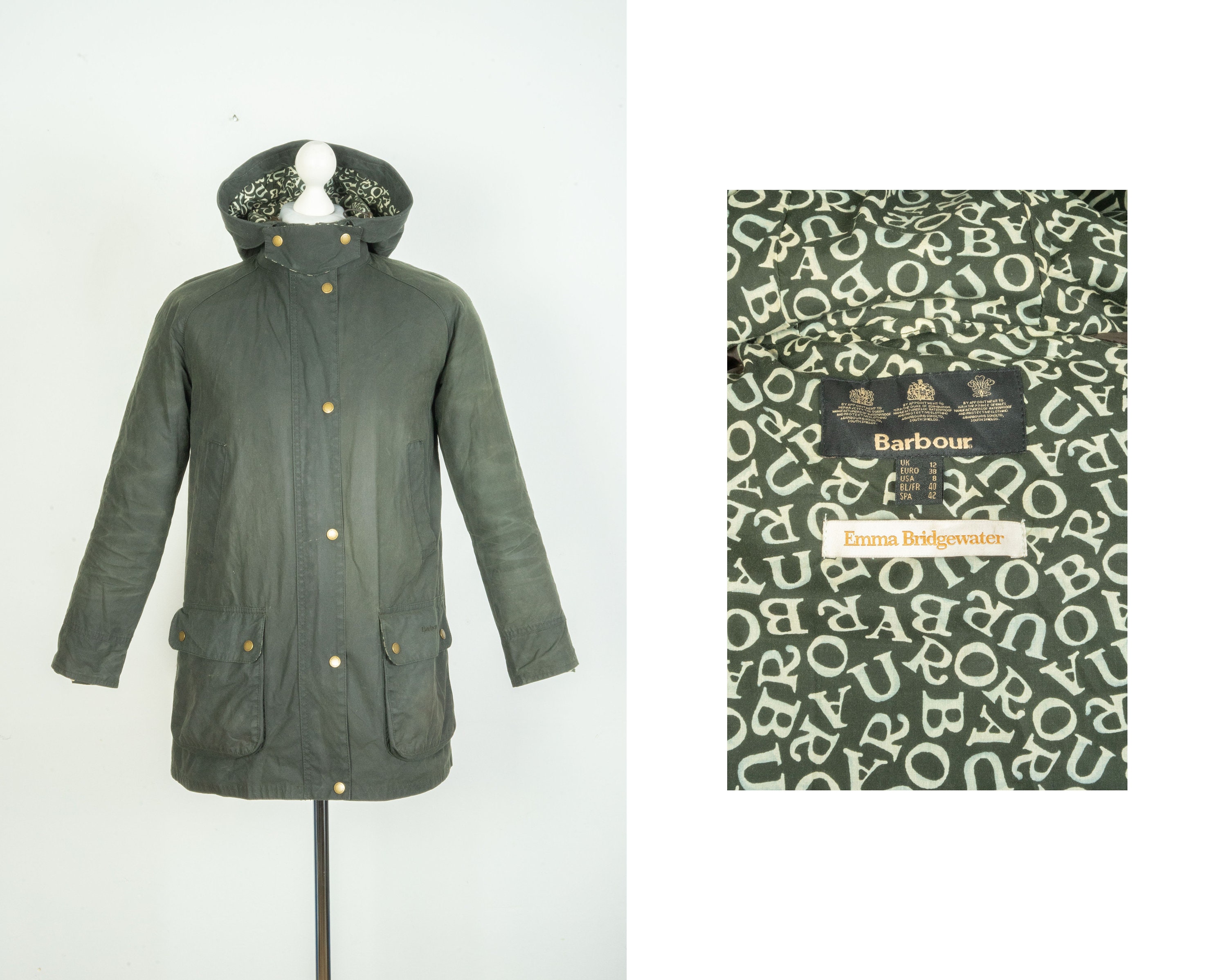 Barbour Classic Beaufort - Chaqueta de algodón encerado para hombre, 38,  Verde oliva