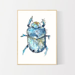 Watercolor Beetle Giclee Insect Art Print