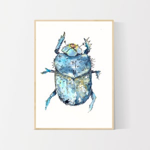 Watercolor Beetle Giclee Insect Art Print