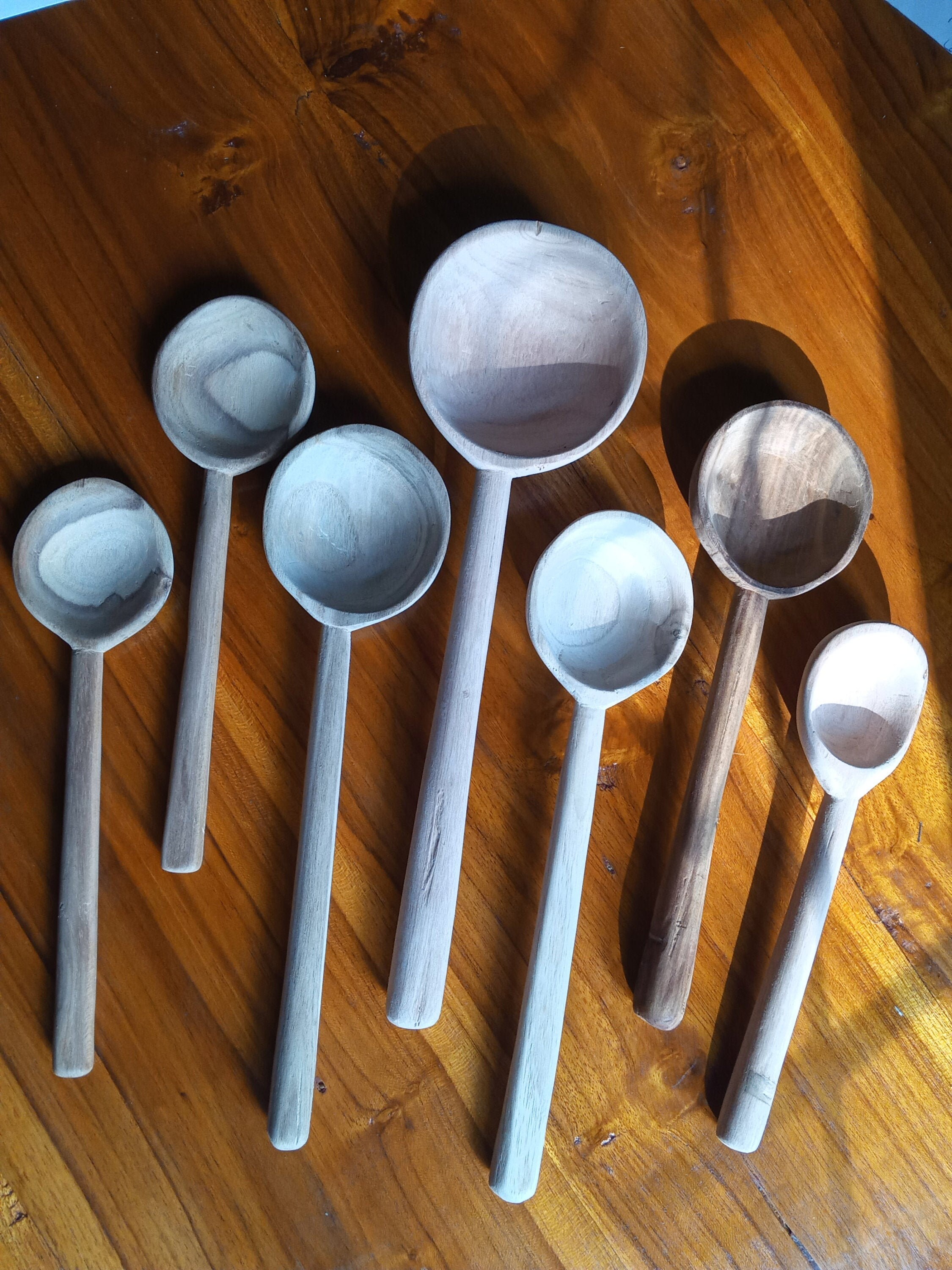 Ensemble en Bois Personnalisé d'ustensile de Cuisine 7 Pièces, Cuillère Cuisson, Teck 100% Normal, P