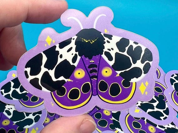 Garden Tiger Moth Vinyl Sticker: Nonbinary Pride Flag, Weatherproof