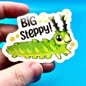 Japanische Kaiser Schmetterling Raupe groß steppy gestanzt wetterfest Vinyl Aufkleber für Flaschen Laptop Planer Journal | Wanzen Insekten