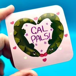 Gal Pals Trauer Gecko sapphic gestanzte wetterfeste Vinyl Aufkleber für Flaschen Laptop Planer Journal | lesbisch bisexuell Pride Eidechsen niedlich