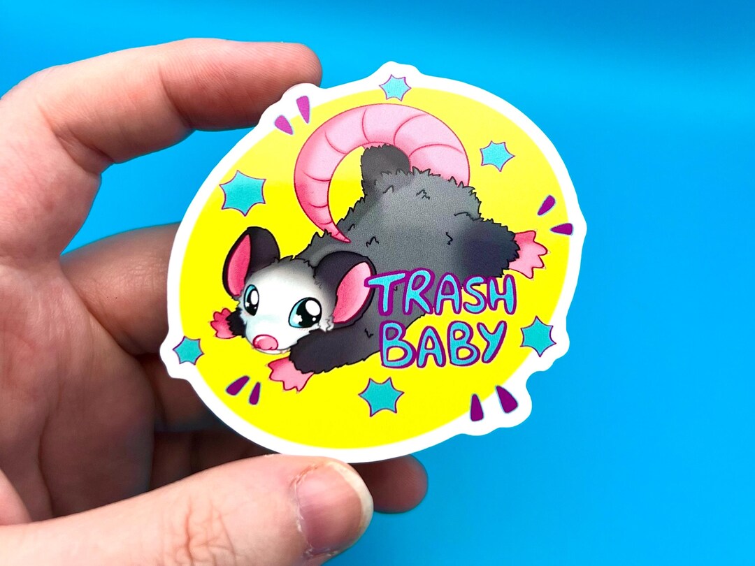 Trash Baby Opossum Sticker: Weatherproof Die Cut Vinyl - Etsy