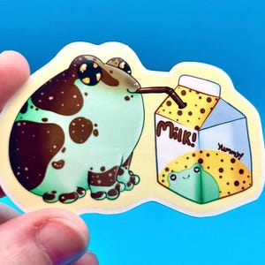 Amazonit Milchfrosch trinken gestanzte wetterfeste Vinyl-Aufkleber für Flaschen Laptop Planer Journal bleiben Sie hydratisiert frei Frosch Lurche niedlich