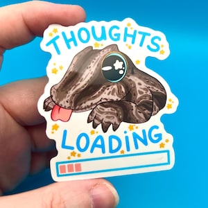 Thoughts loading gargoyle gecko die cut weatherproof glossy vinyl sticker for bottles laptop planner journal | reptiles lizards herpetology