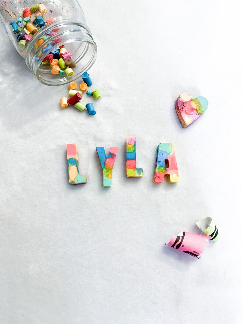 Kids Personalized Name Crayons Kids Birthday Crayons Learn To Spell Handmade Multicolor Crayons SEO Letter Recognition Party Favors