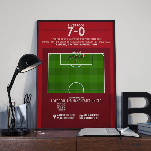 Liverpool 7-0 Man UTD | All Goals (LIVERPOOL 7-0 Man United) Goal Print | Poster