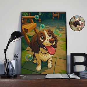 Custom Pet Cartoon Print from Photo - Personalized Cartoon Pet Print