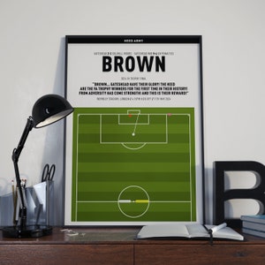 May include: A green and white poster with a football pitch illustration and the text "HEED ARMY", "GATESHEAD 2-2 SOLIHULL MOORS", "GATESHEAD WIN 5-4 ON PENALTIES", "BROWN", "2024 FA TROPHY FINAL", "BROWN... GATESHEAD HAVE THEIR GLORY! THE HEED ARE THE FA TROPHY WINNERS FOR THE FIRST TIME IN THEIR HISTORY! FROM ADVERSITY HAS COME STRENGTH! AND THIS IS THEIR REWARD!" and "WEMBLEY STADIUM, LONDON / 4:15PM KICK OFF/11TH MAR 2024".