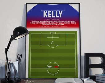 Chloe Kelly Penalty – ENGLAND vs Spain – Women's Euro 2025 Final - Football Goal Prints
