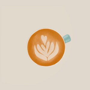 Latte Digital Art Print for Instant Download