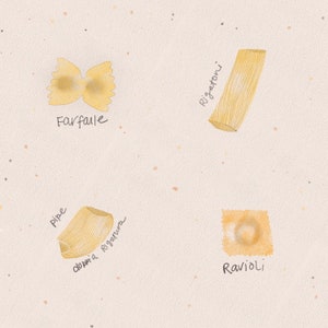 Pasta Shapes Square Digital Print