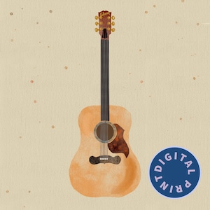 Watercolor Guitar Artwork - Digital Download