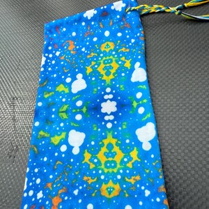 RTS OOAK Deep Space tarot card drawstring pouch original fabric witches and wanderers psychedelic hand drawn blot design