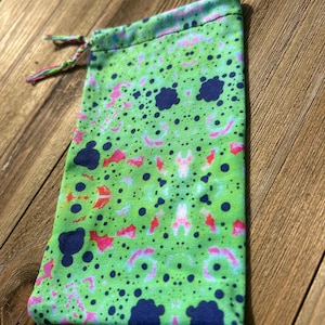 RTS OOAK Intergalactic Transcendence tarot card drawstring pouch original fabric witches and wanderers psychedelic hand drawn design