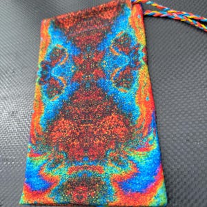 RTS OOAK Asphalt Daydreams tarot card drawstring pouch original fabric witches & wanderers psychedelic hand drawn oil slick rainbow