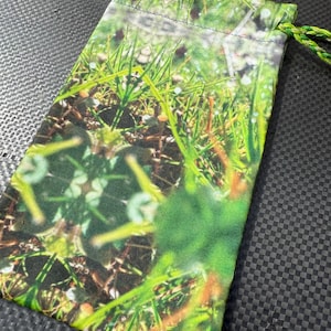 RTS OOAK Dew Drop Dances tarot card drawstring pouch original fabric witches and wanderers psychedelic hand drawn nature design