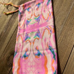 RTS OOAK Astral Projection VIII tarot card drawstring pouch original fabric witches and wanderers psychedelic pink peach design