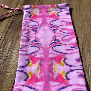 RTS OOAK Astral Projection III tarot card drawstring pouch original fabric witches and wanderers psychedelic hot pink design