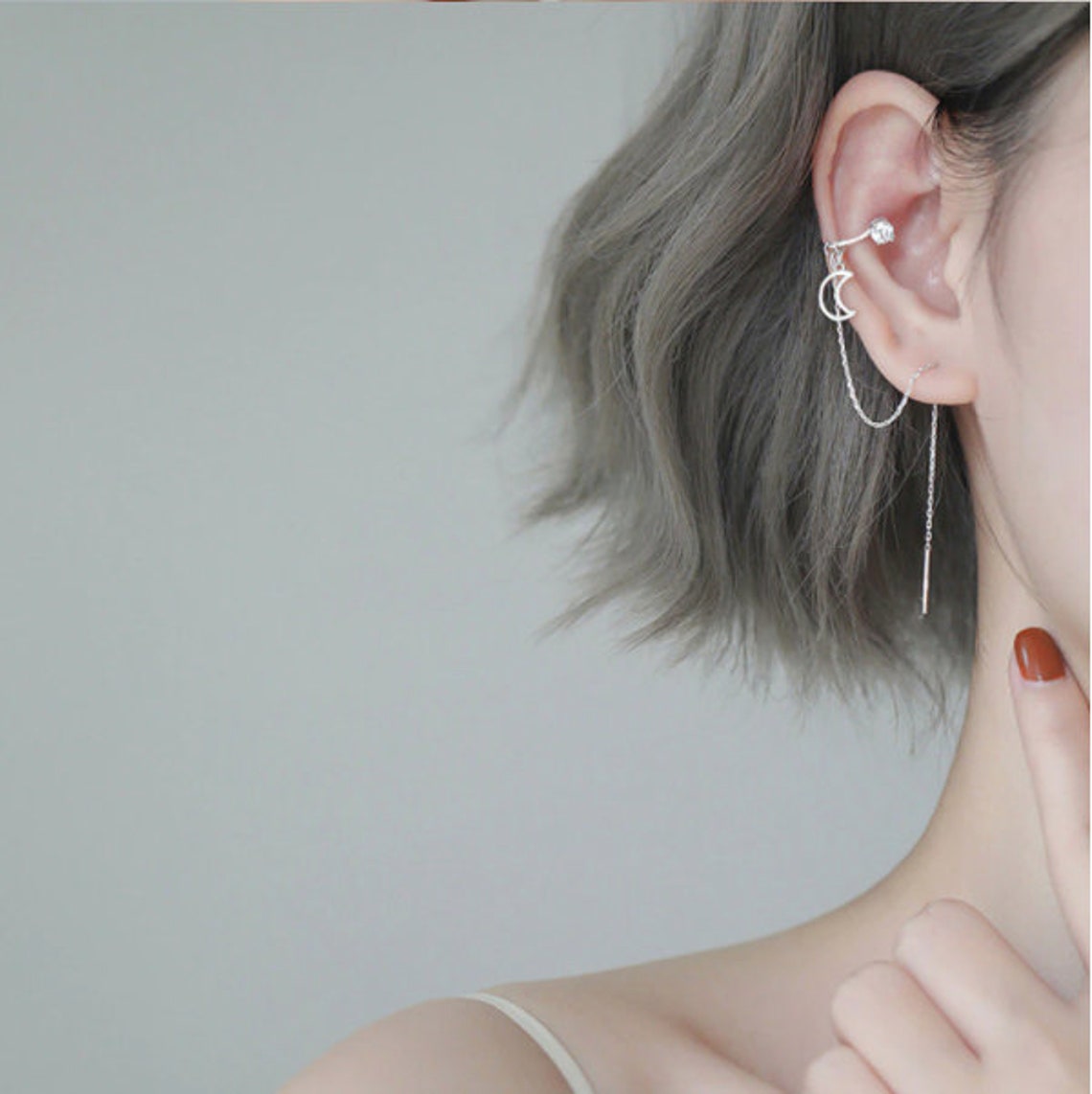 Single Ear Cuff / Earring / Long Tassel Earring/ Korean Style Etsy UK